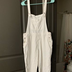 Forever 21 white corduroy overalls